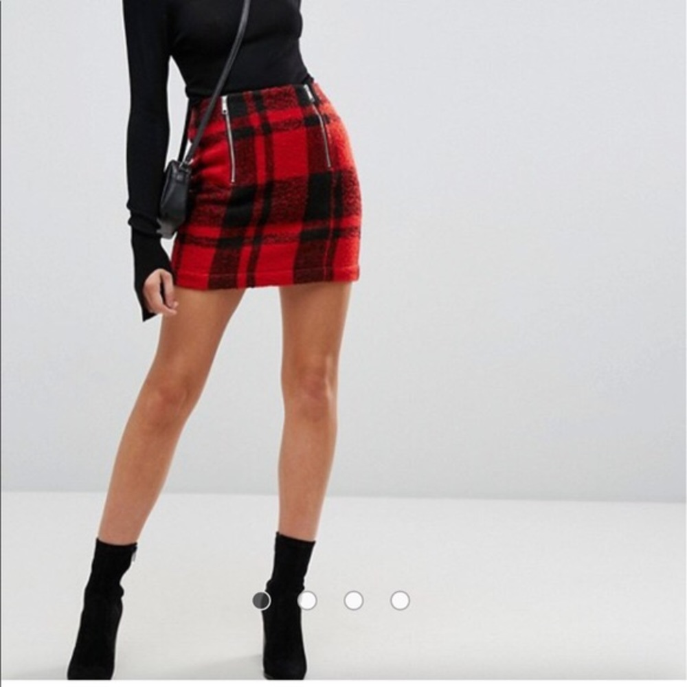 ASOS Plaid Miniskirt with Zipper Detail
